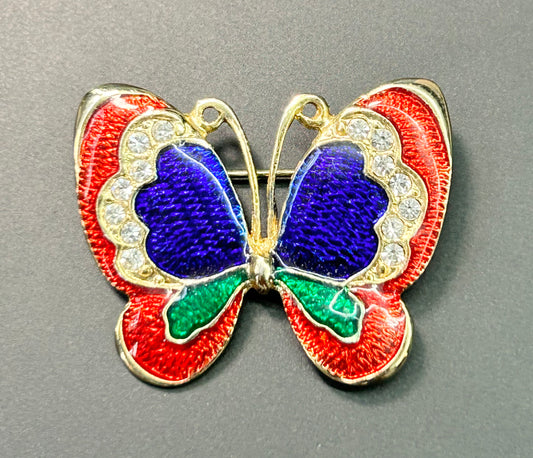 Colorful Enamel Butterfly Brooch