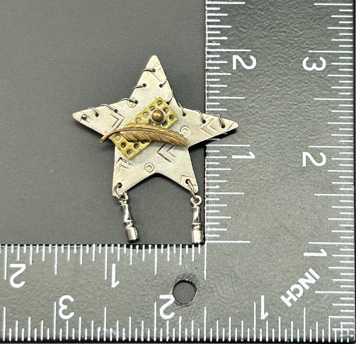 Sterling Design Star Brooch