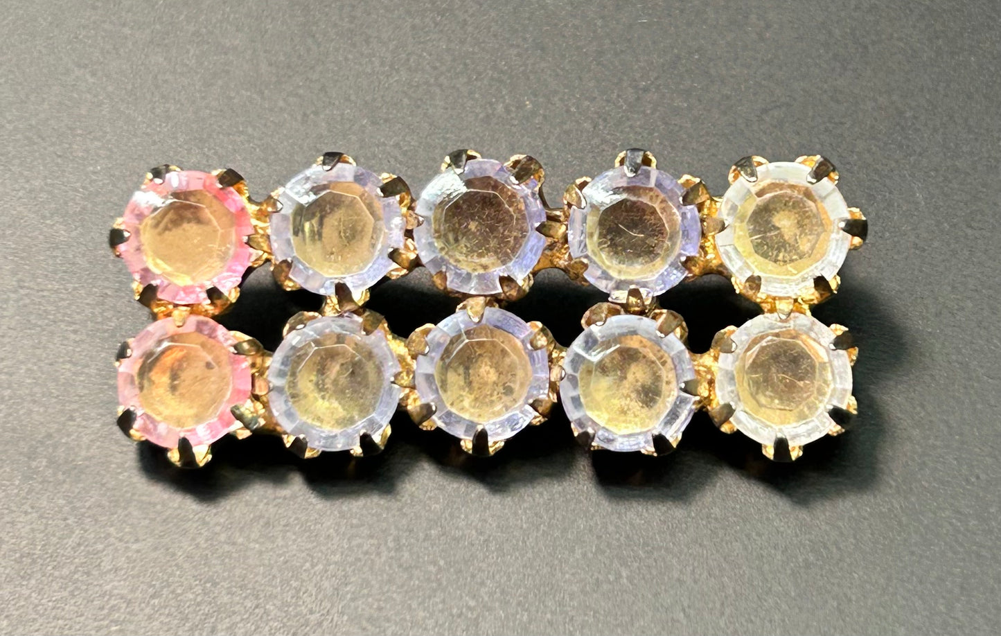 Vintage Faceted Glass Brooch