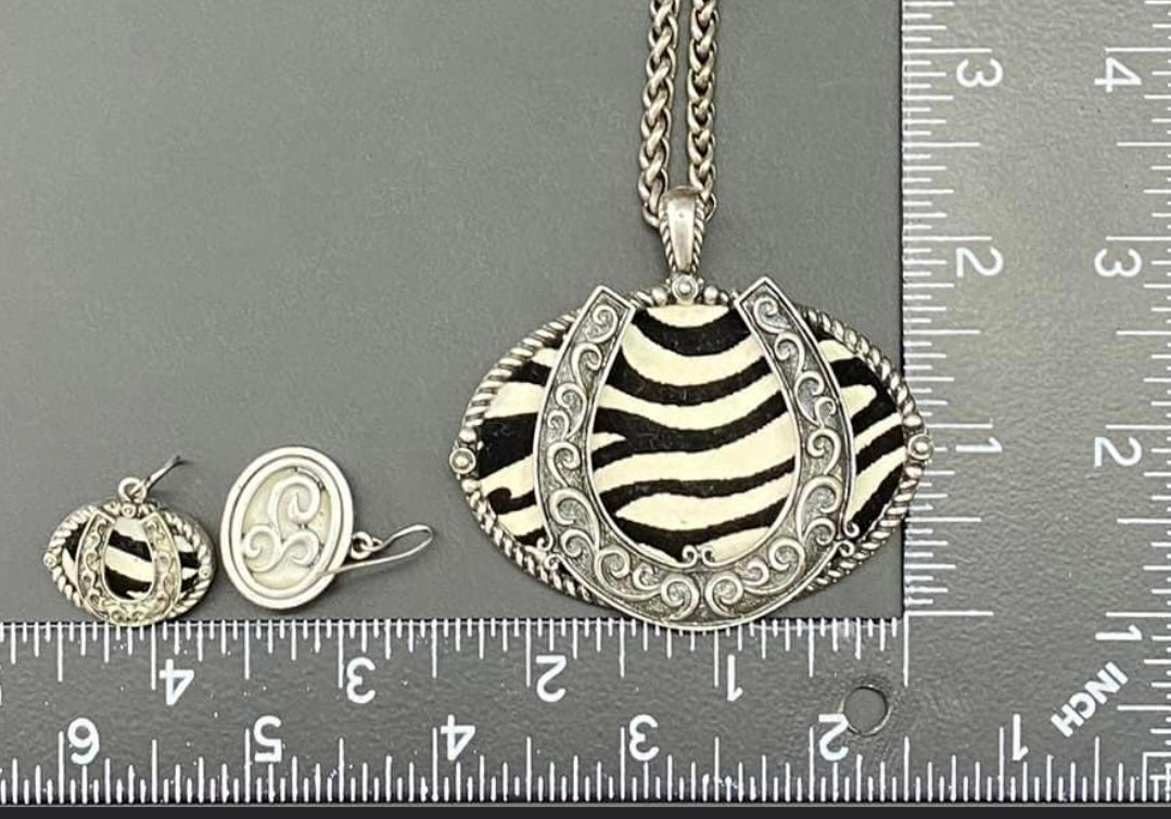 Zebra Striped Horseshoe Fashion Set