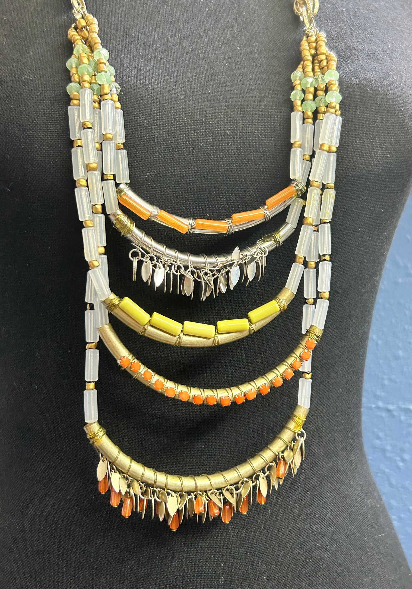 Acrylic Bead Cord Necklace