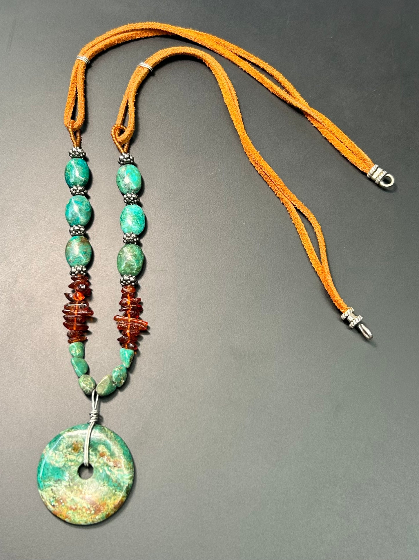 Sterling Silver Multi Stone Necklace