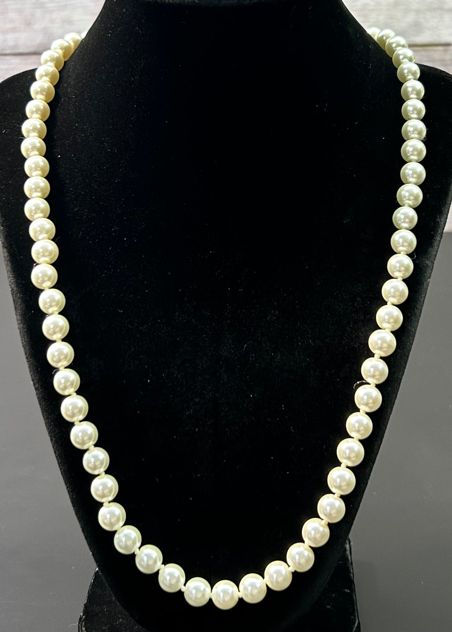 Sterling Silver Faux Pearl Necklace