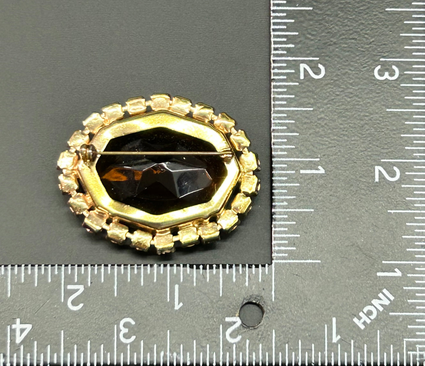 Vintage Faceted Glass Brooch