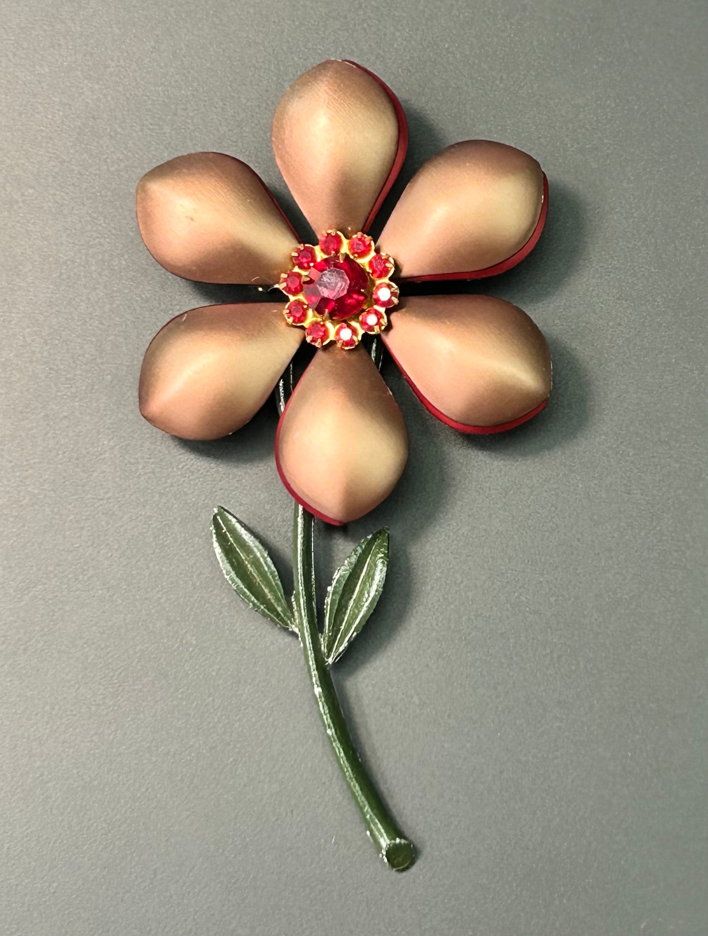 Vintage Metal Flower Brooch