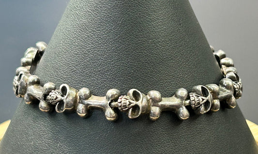 PP Sterling Silver Skull Bracelet