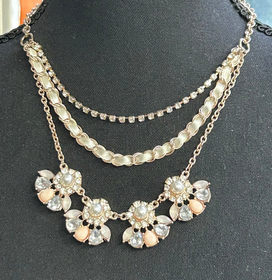 Gold Tone Rhinestone Necklace