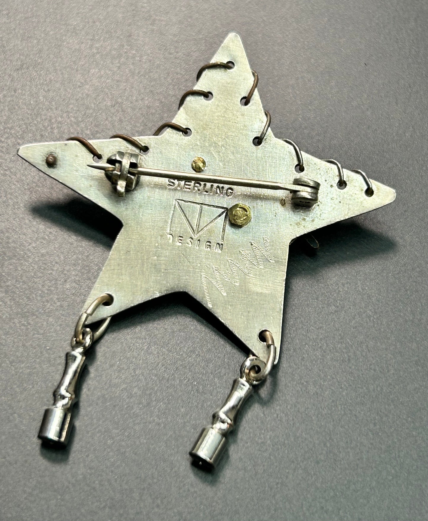 Sterling Design Star Brooch