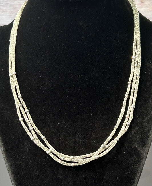 Italy Sterling Silver Mesh Necklace