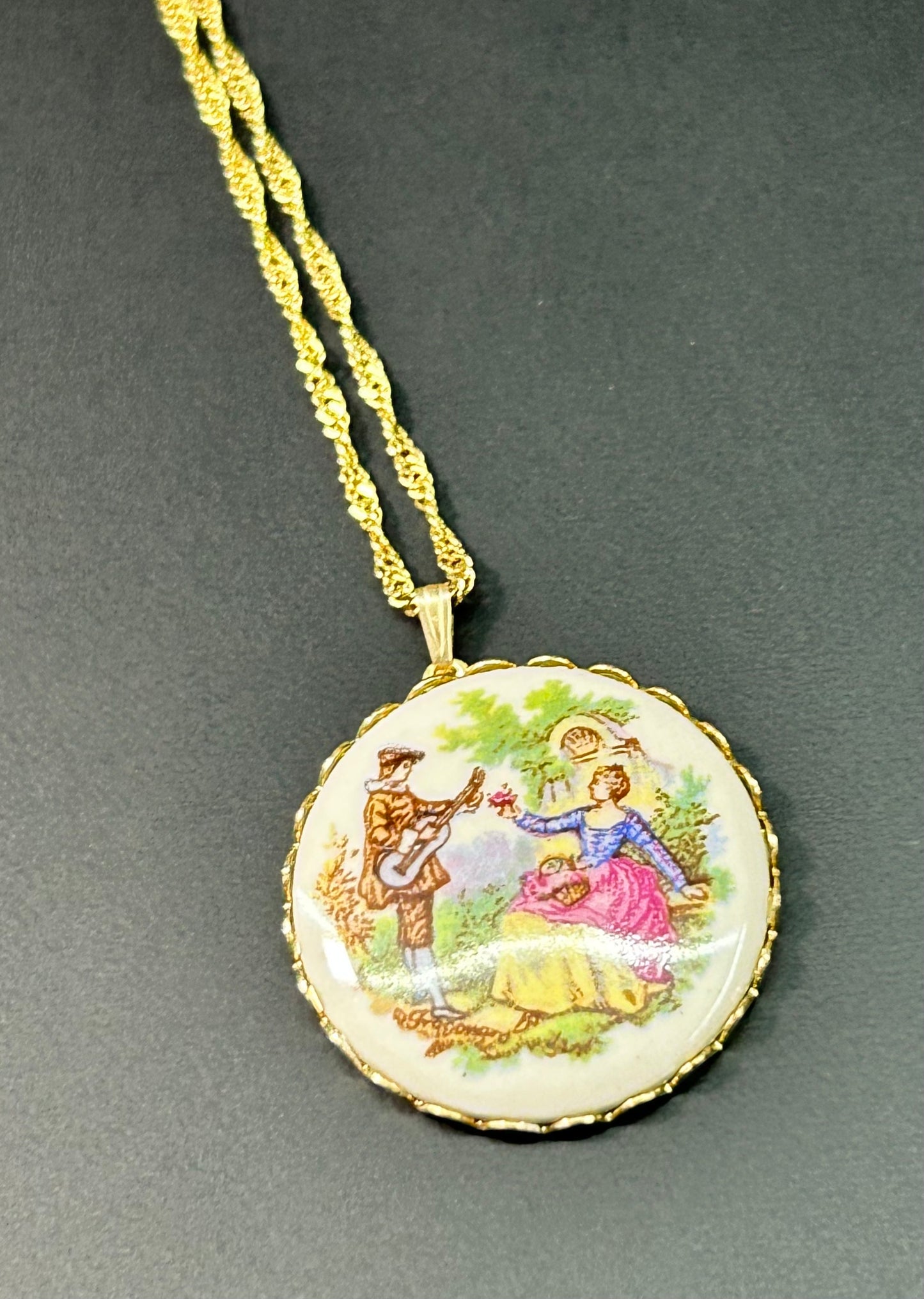 Fragonard Courting Couple Necklace