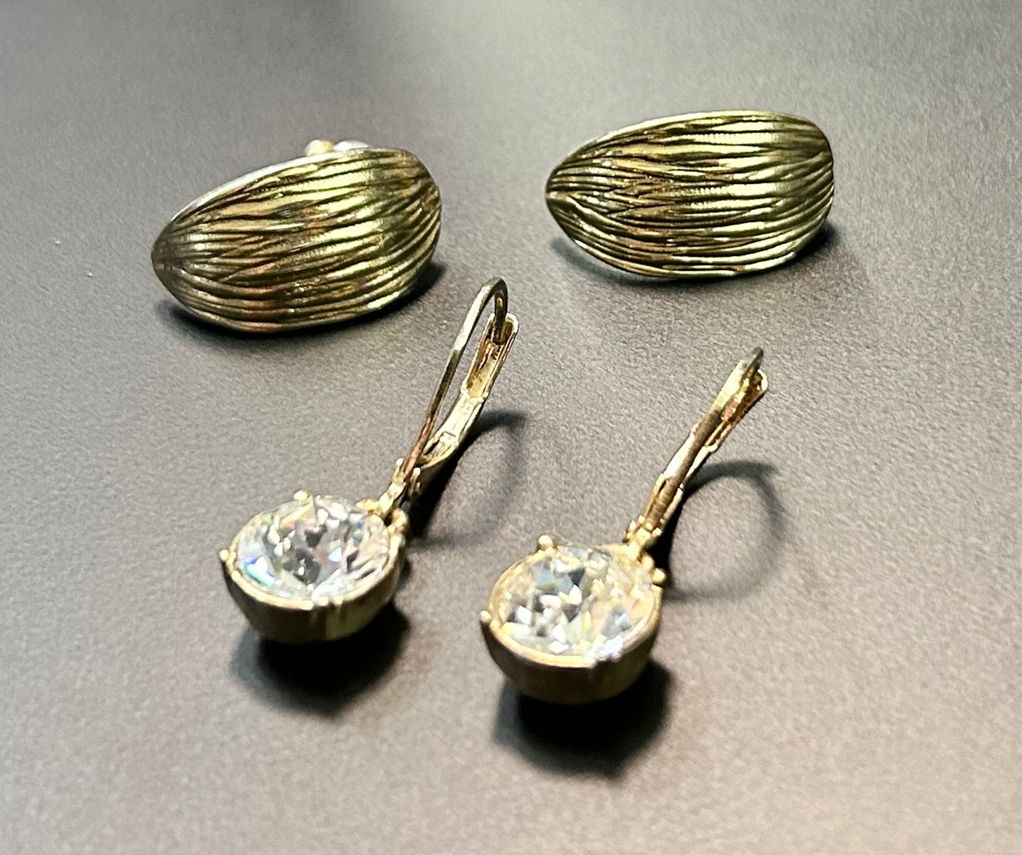 2 Pairs of Gold Tone Earrings