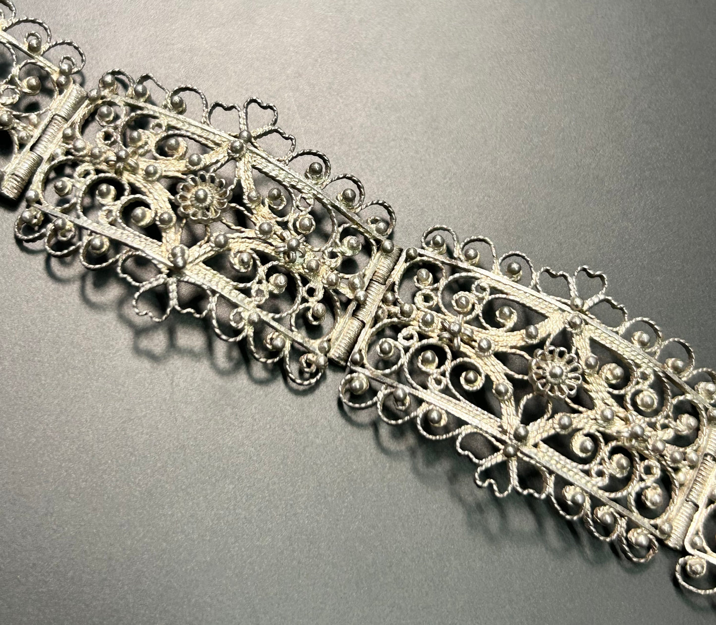 Antique Sterling Silver Filigree Bracelet