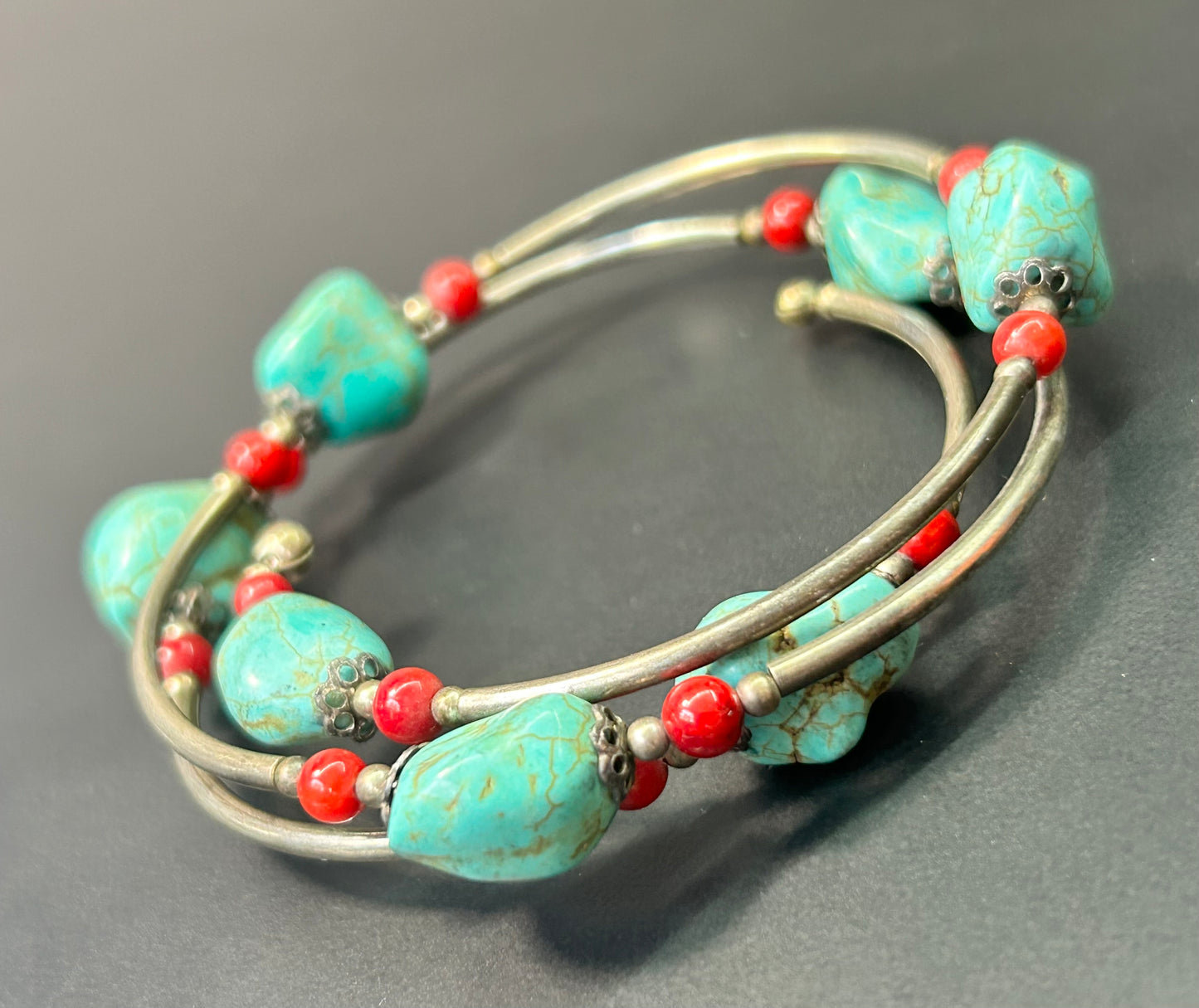 Dyed Stone Wrap Bracelet