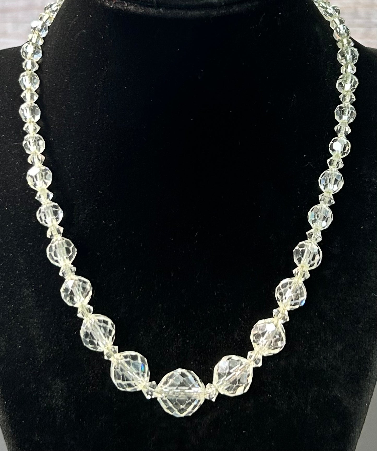 Vintage Sterling Silver Crystal Necklace