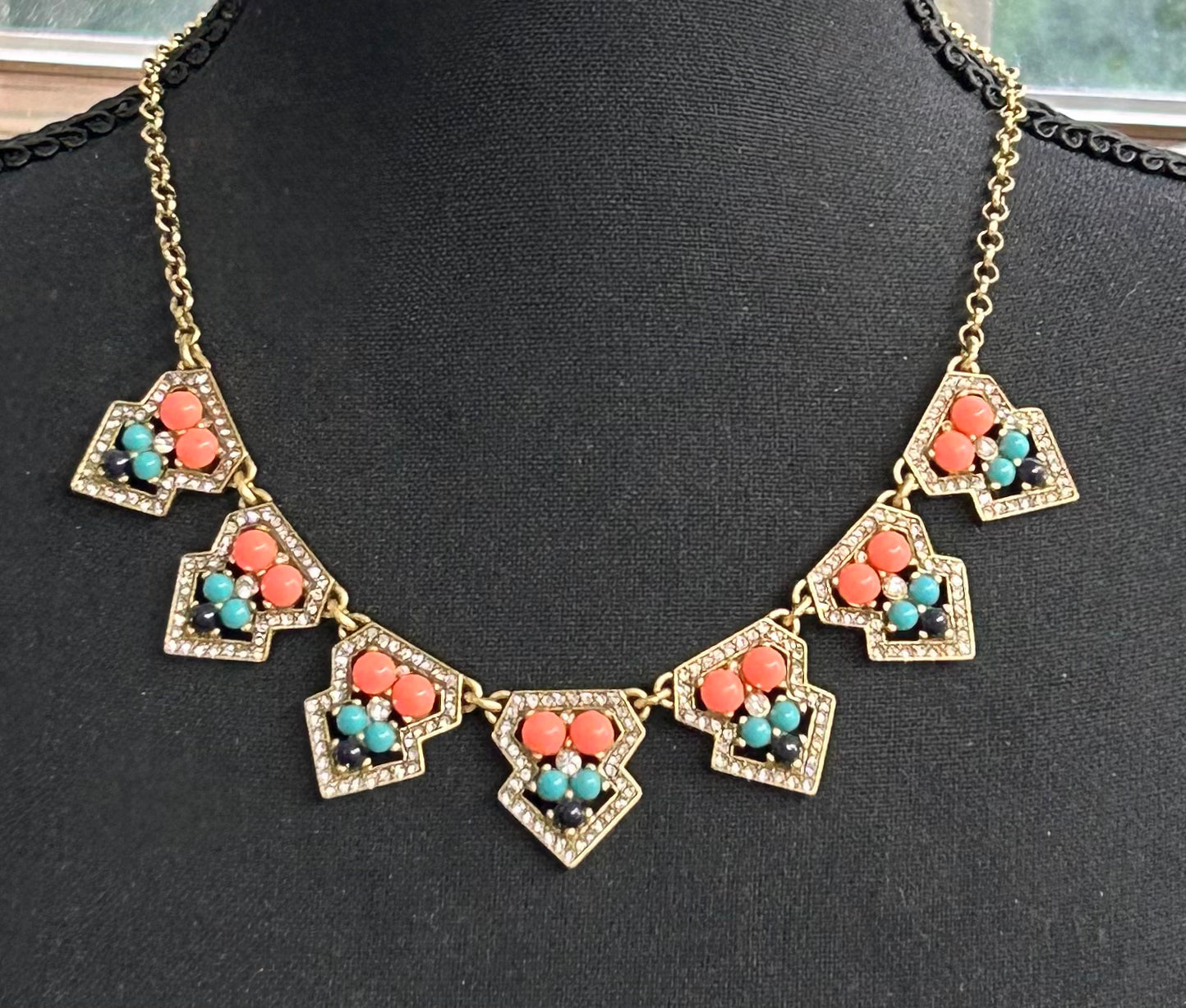 J. Crew Resin & Rhinestone Necklace