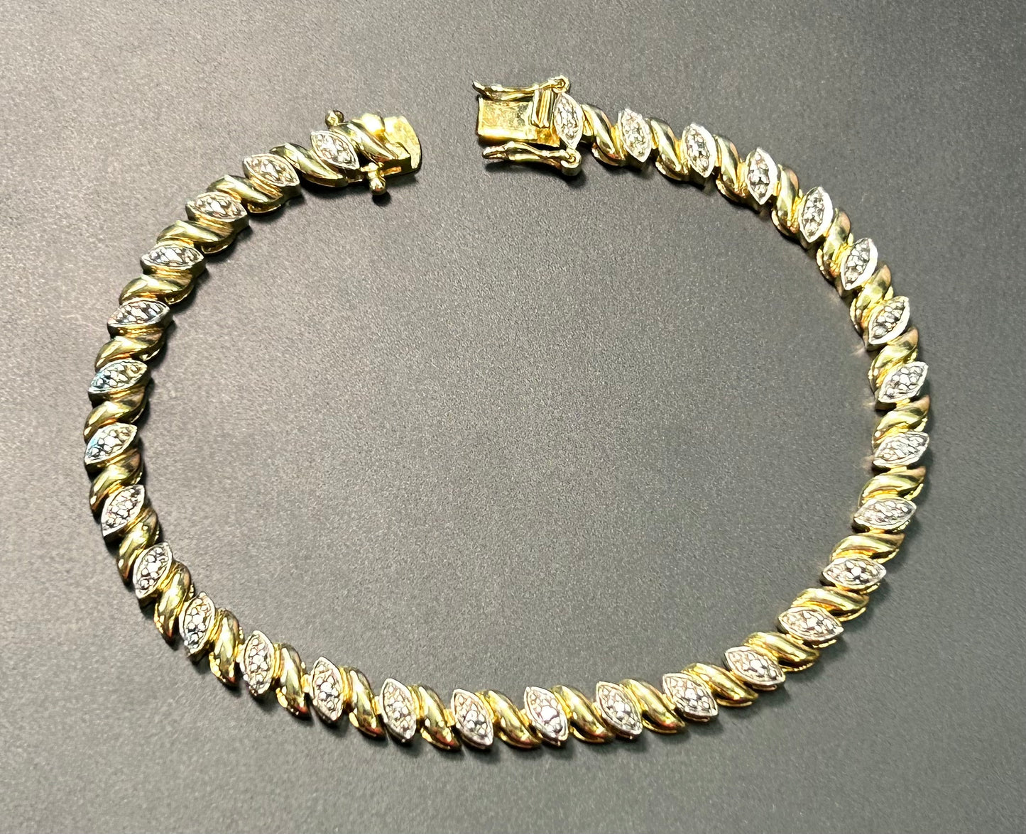 Sterling Silver Vermeil Diamond Bracelet