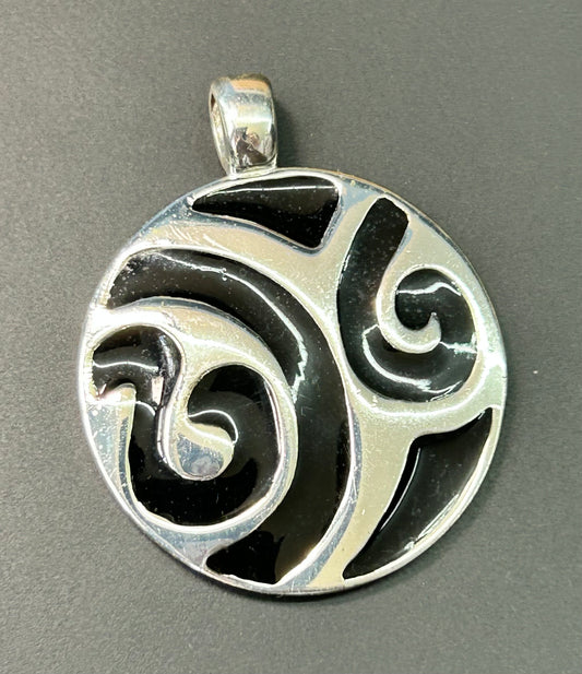 Black Enamel Pendant