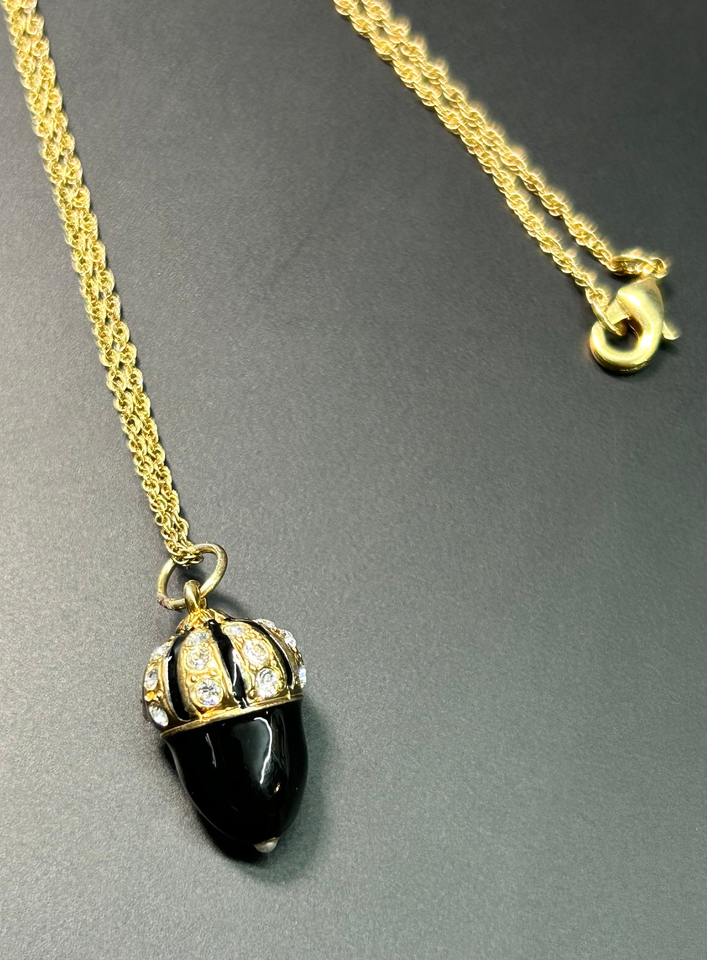 Rhinestone Pinecone Necklace