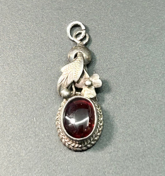 Sterling Silver Red Cabochon Pendant