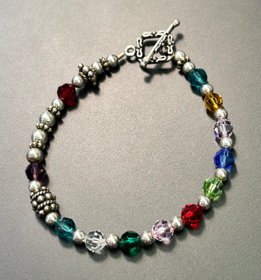 Sterling Silver Glass Bead Bracelet