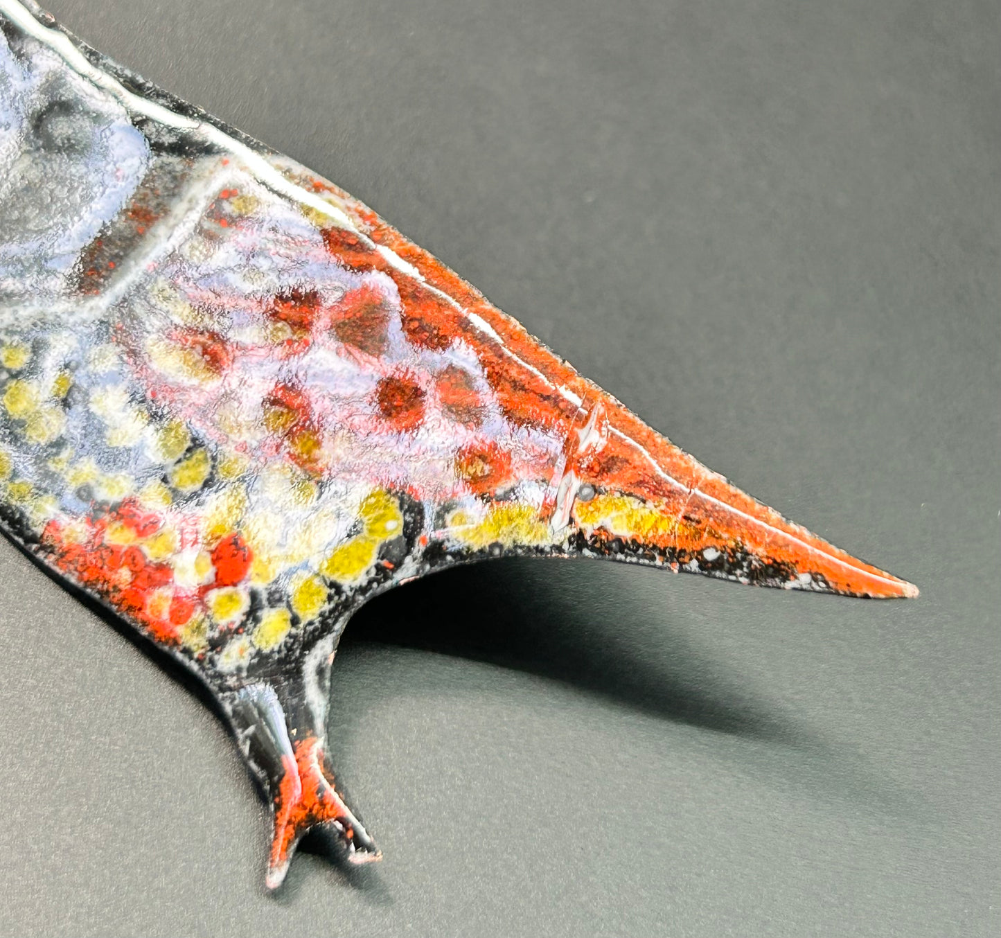 Enamel Copper Quail Brooch