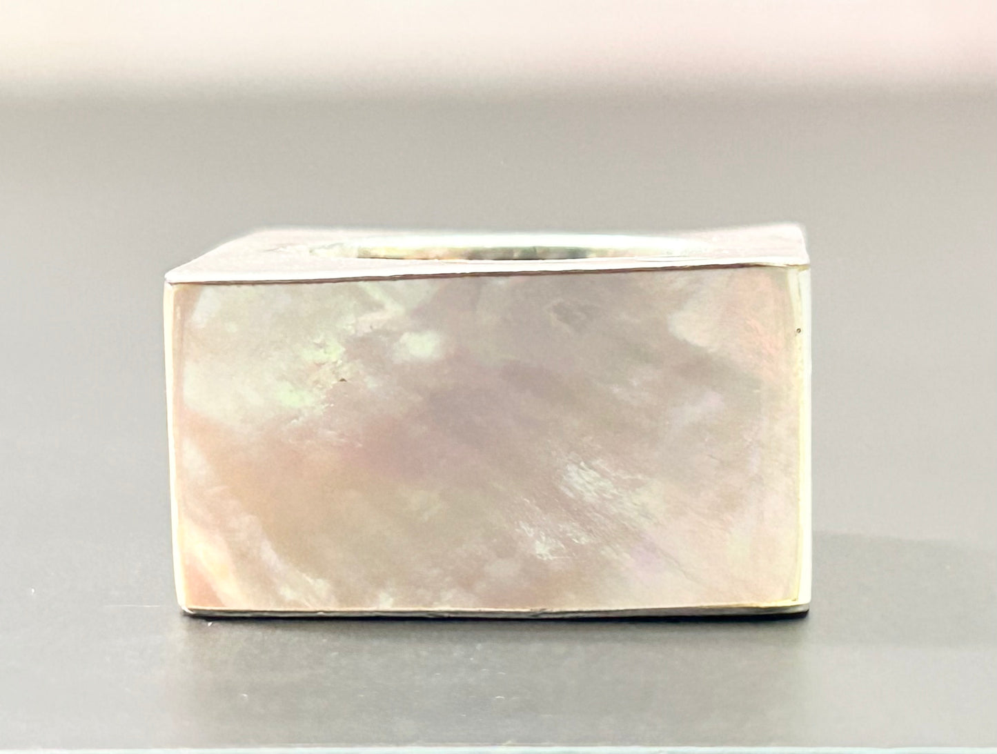 Sterling Silver MOP Square Band Ring