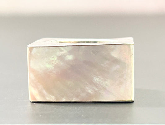 Sterling Silver MOP Square Band Ring