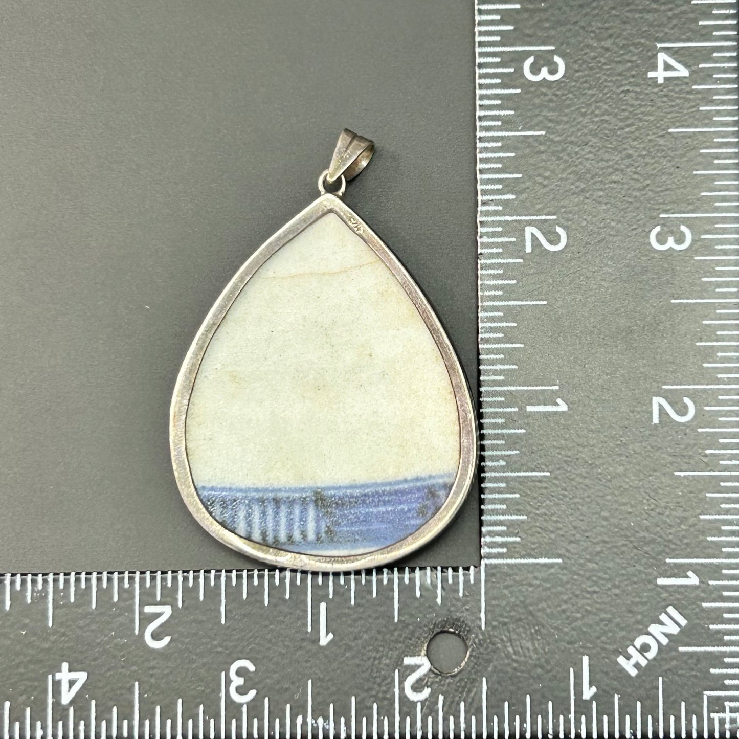 Sterling Silver Porcelain Pendant