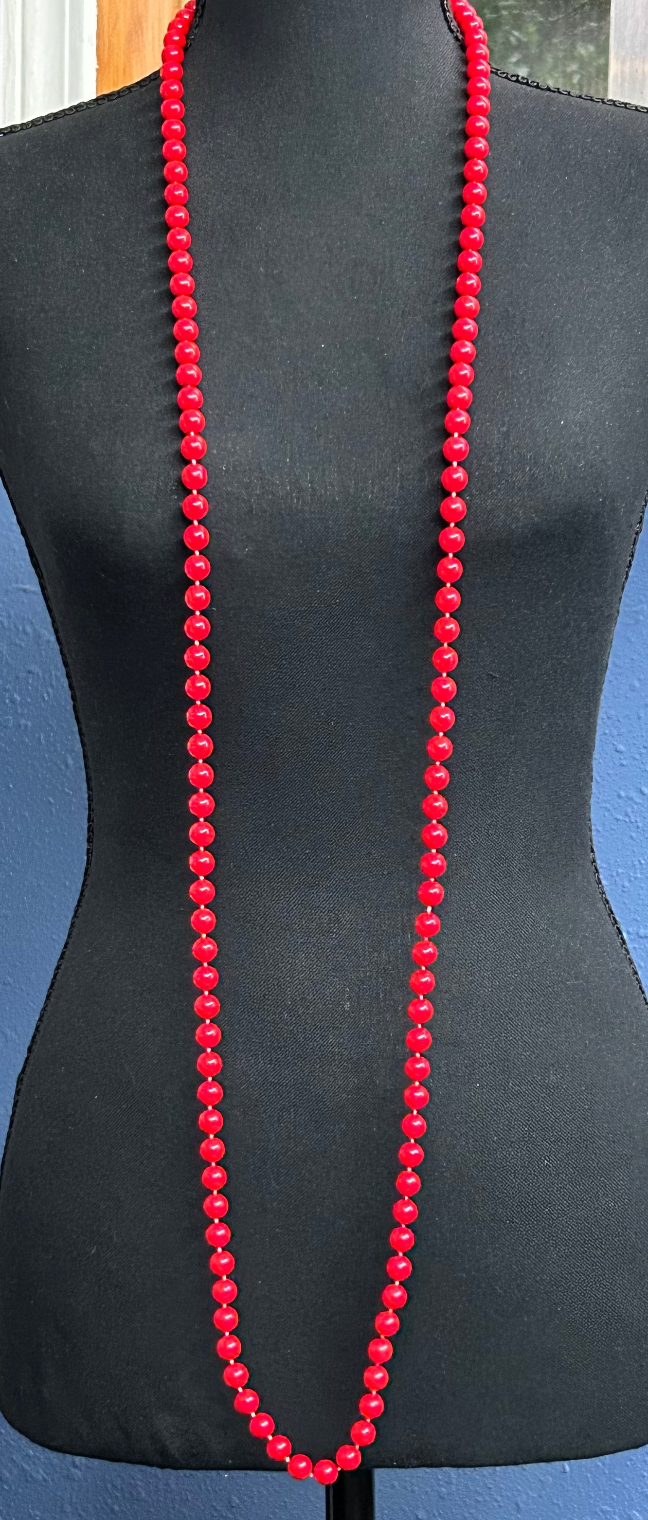 Acrylic Red Bead Necklace