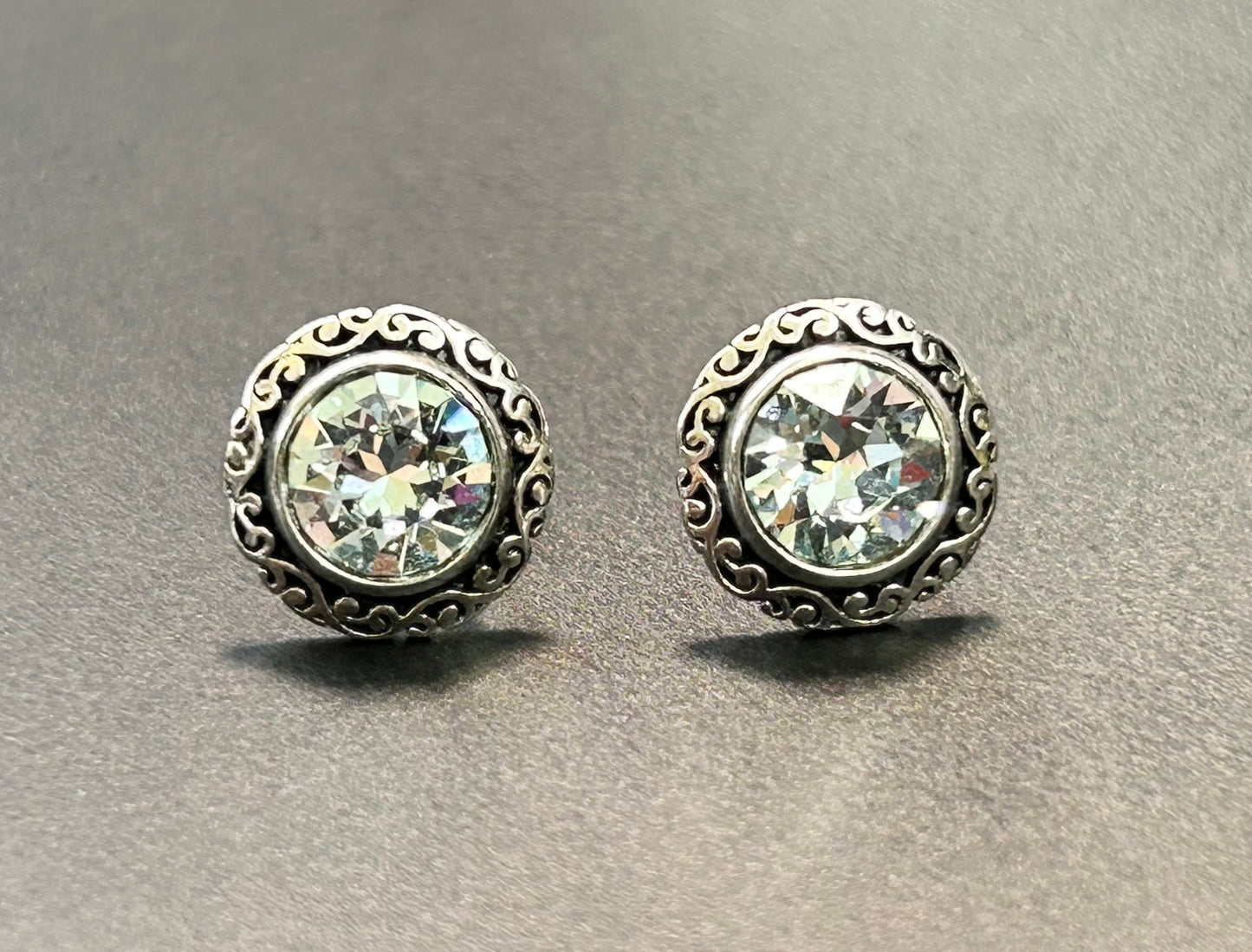 Sterling Silver Rhinestone Earrings