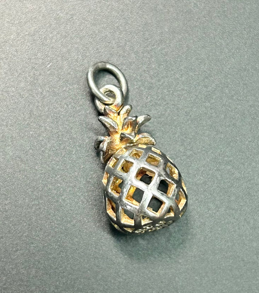 Signed Sterling Silver Pineapple Charm or Pendant