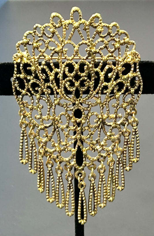 Openwork Scrolled Brooch