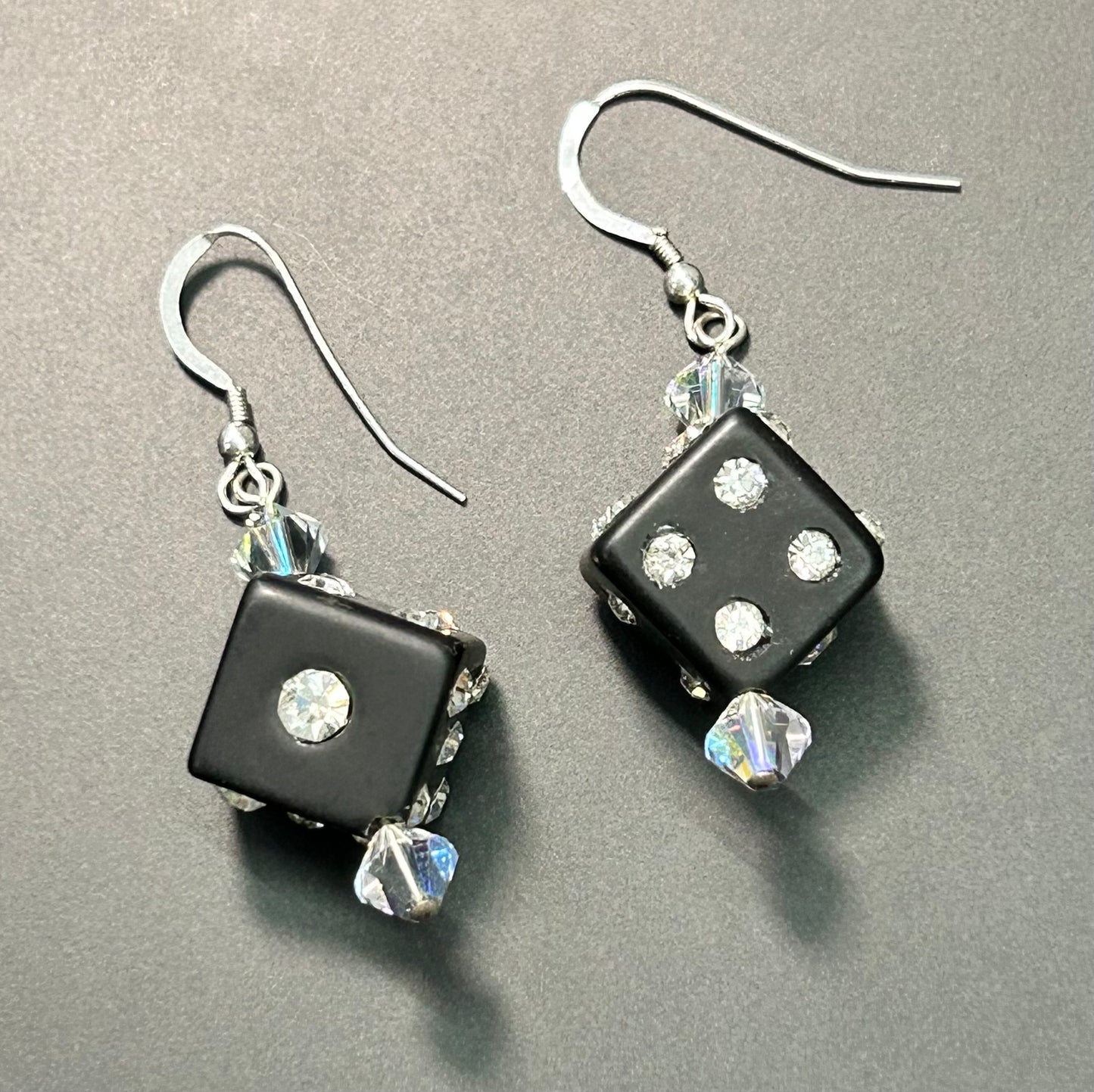 Dice Earrings with Sterling Silver Hooks