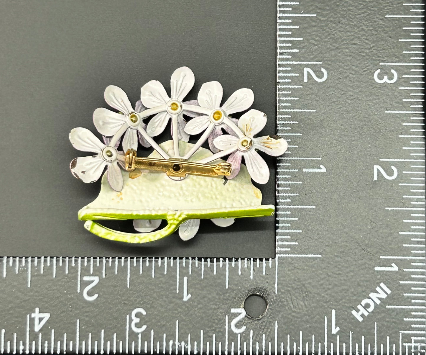 Vintage Enamel Flower Brooch