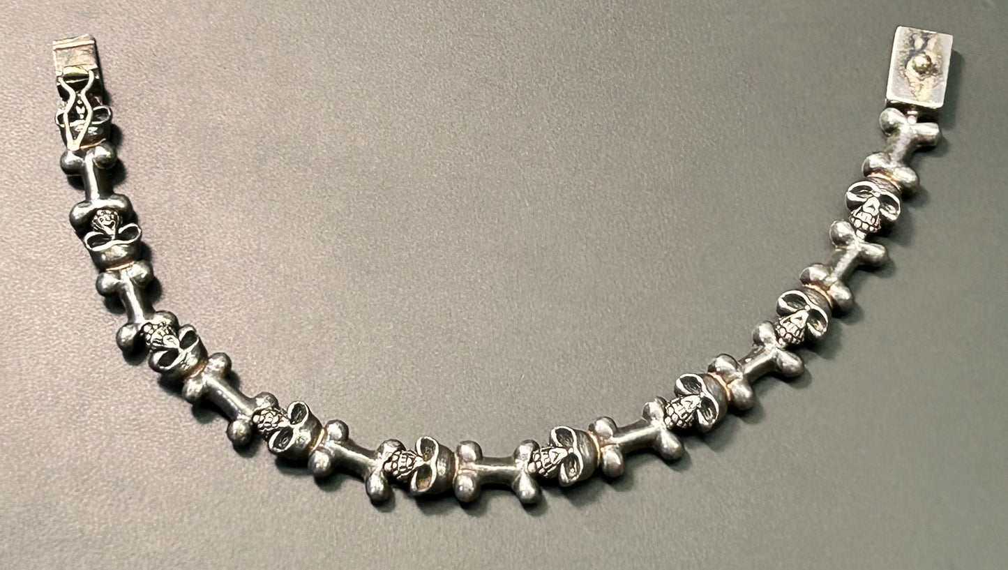 PP Sterling Silver Skull Bracelet