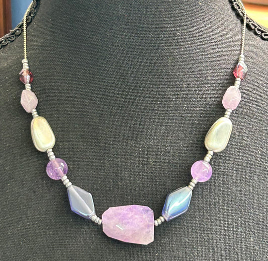 Amethyst & Bead Necklace