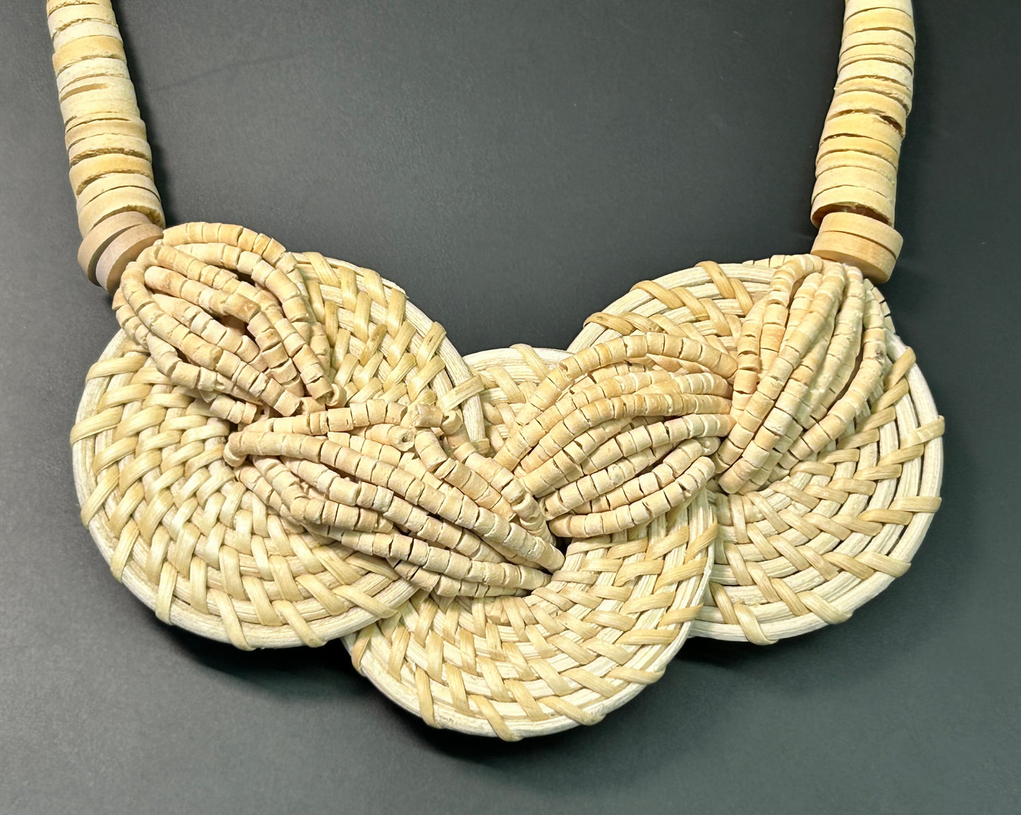 Wood Basket Weave Necklace