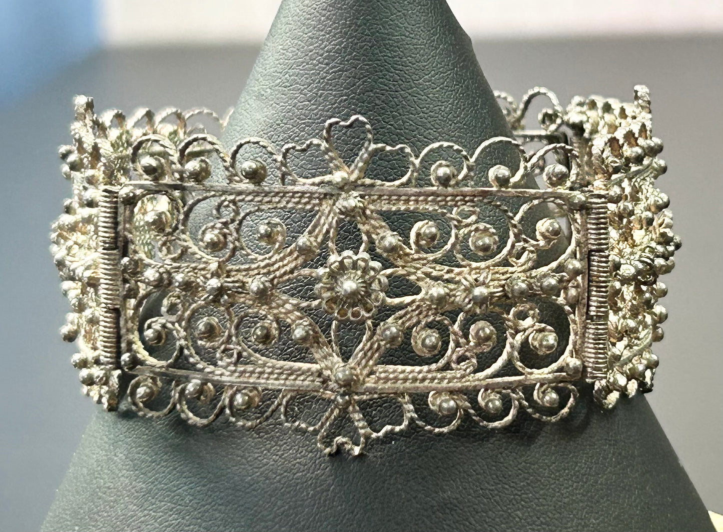 Antique Sterling Silver Filigree Bracelet