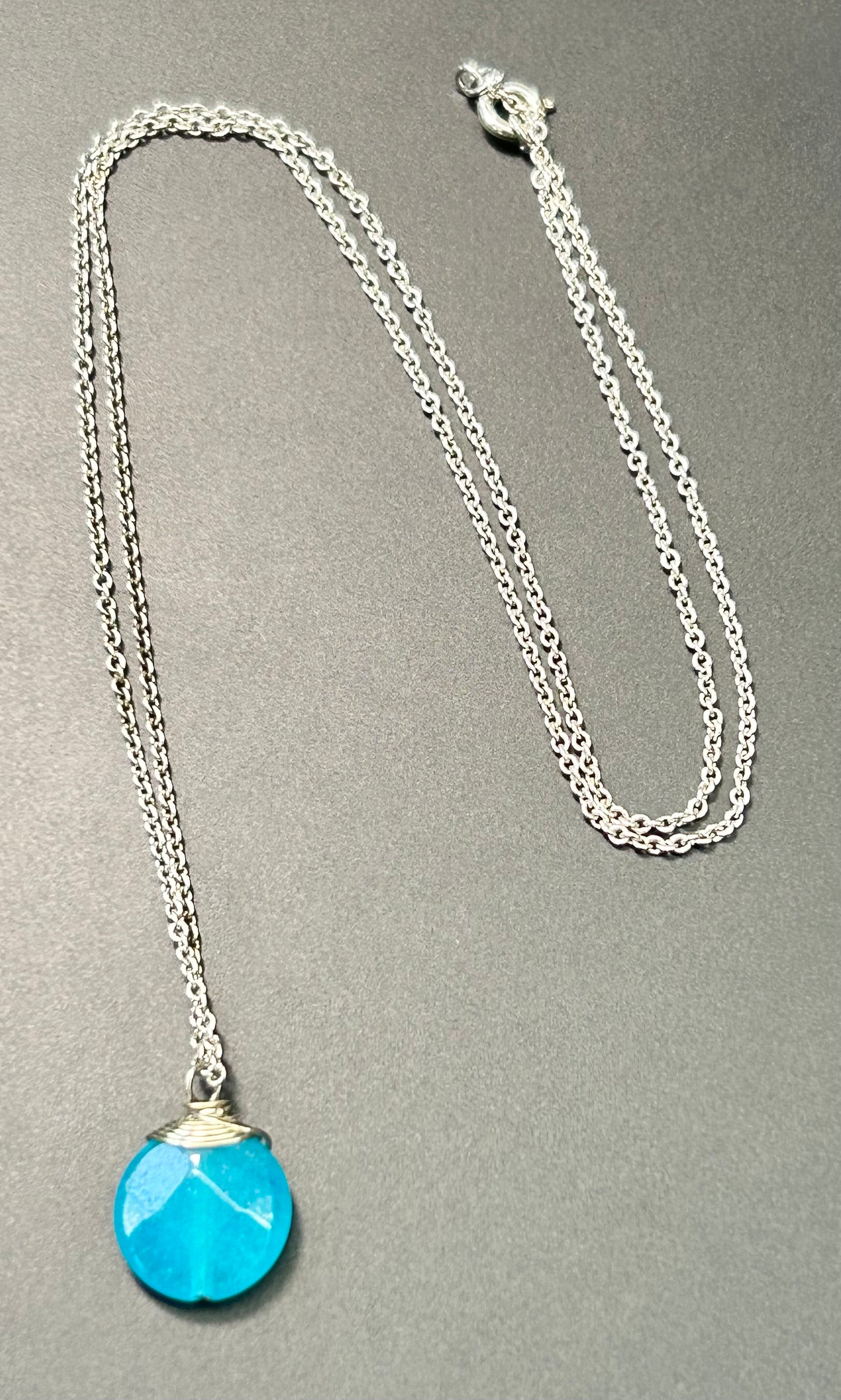 Faceted Glass Pendant Necklace