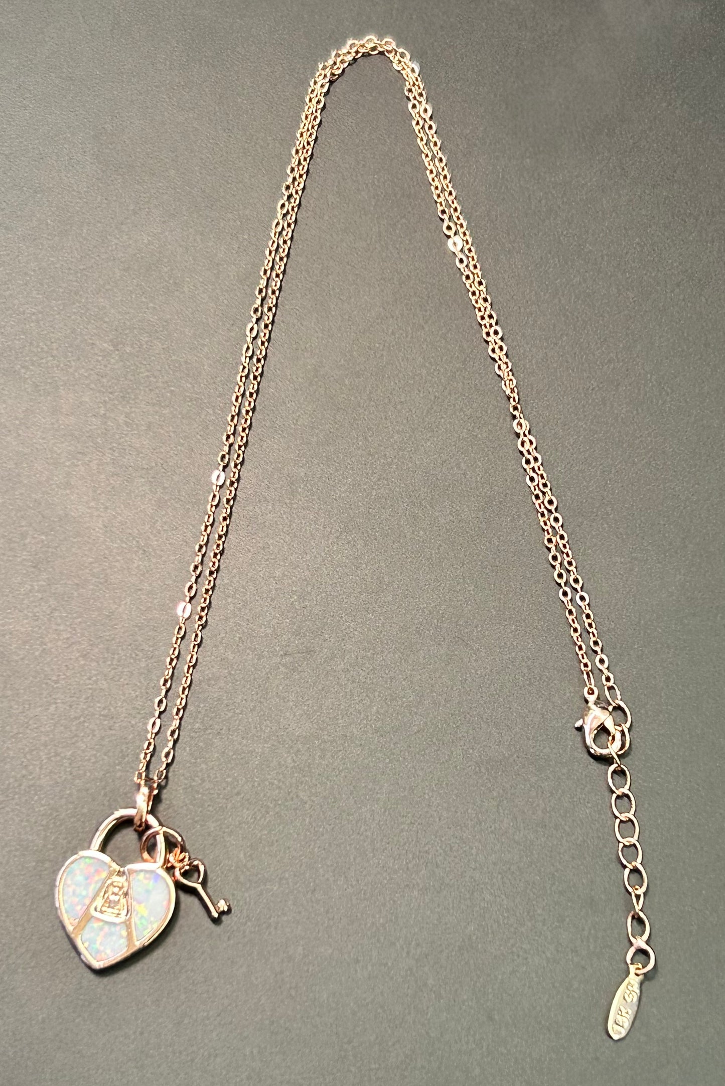 Rose Gold Tone Key to My Heart Necklace