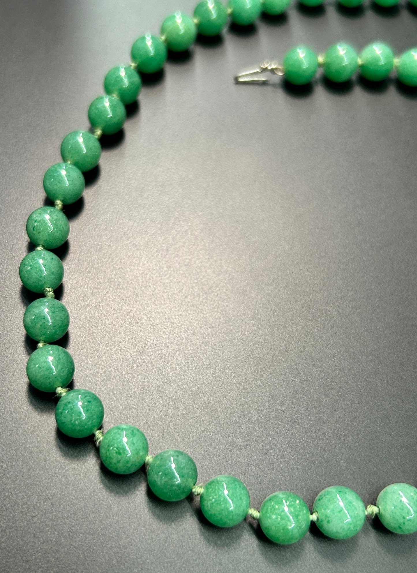 14K White Gold Jade Necklace