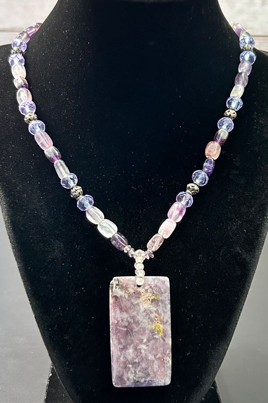 Sterling Silver Lepidolite Necklace