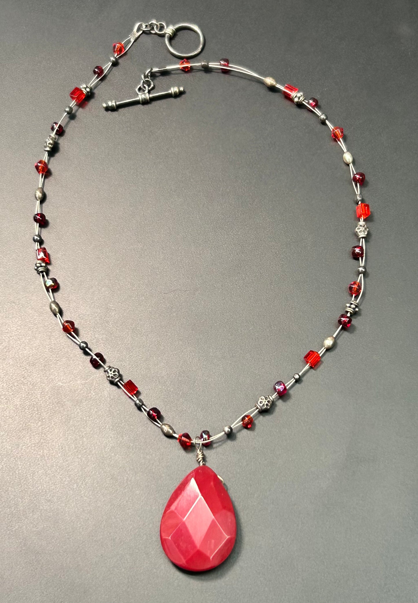 Sterling Silver Glass Bead Necklace