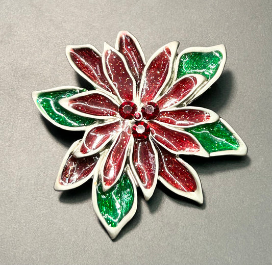 Poinsettia Brooch