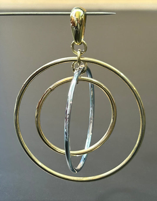 Two Tone Interlocking Hoop Pendant