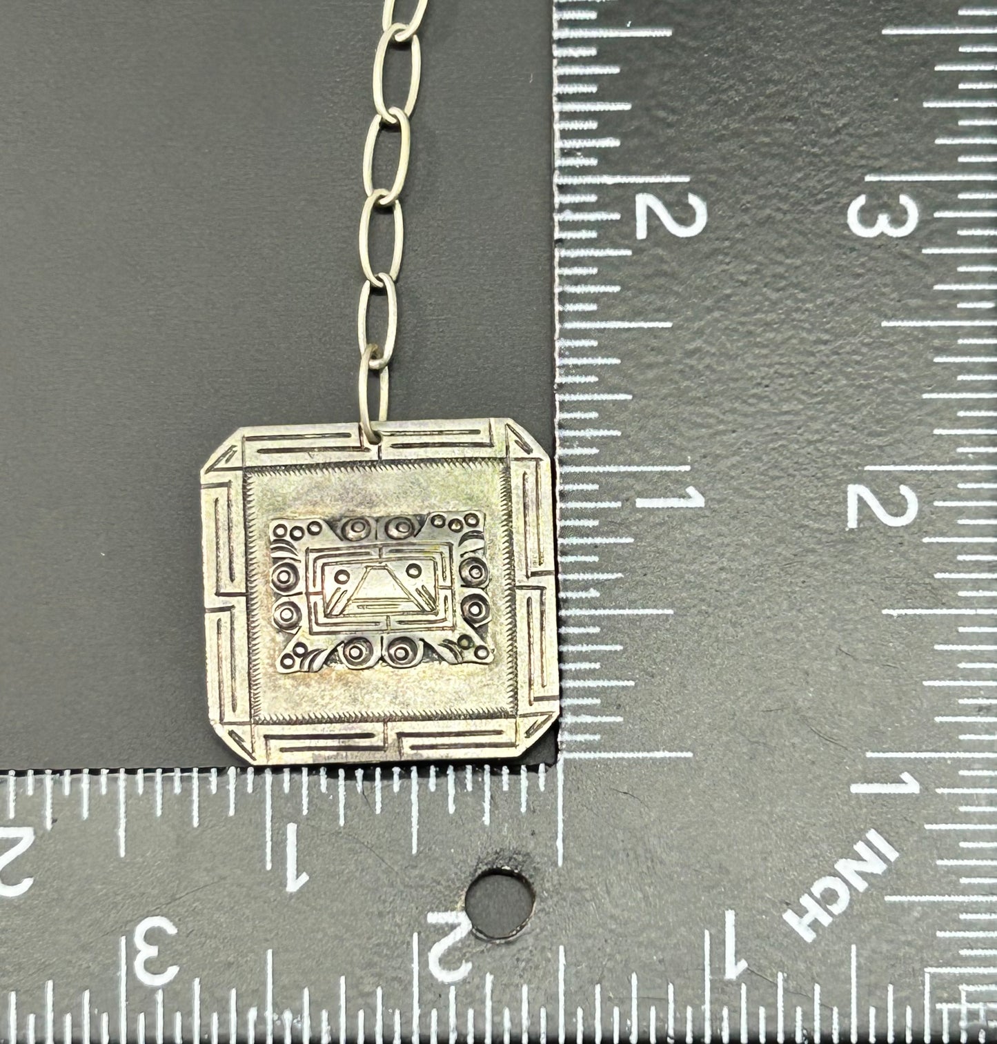 Vintage Sterling Silver Aztec Keychain
