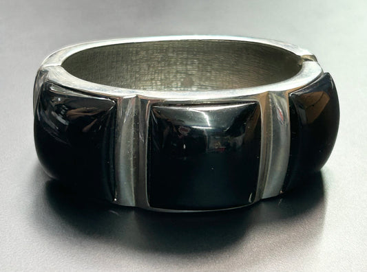 Chunky Black Enamel Bracelet