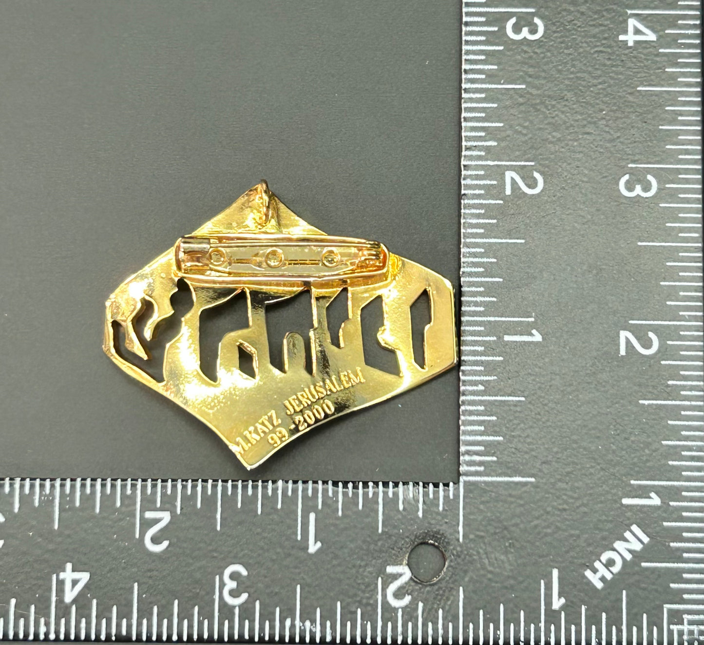 M. Katz Jerusalem Hebrew Brooch