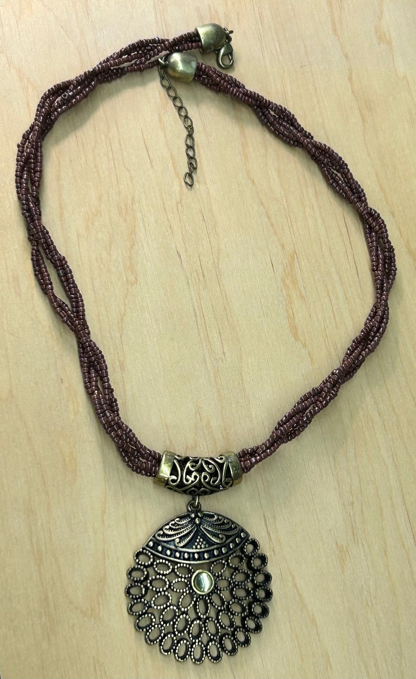 Seed Bead Pendant Necklace