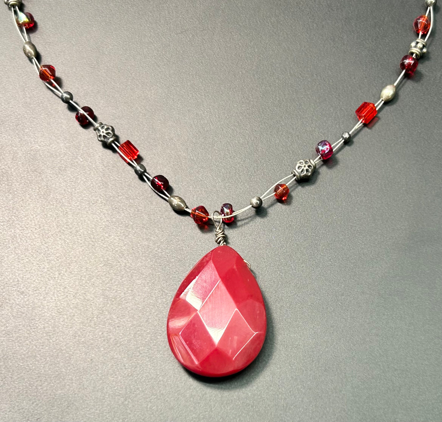 Sterling Silver Glass Bead Necklace